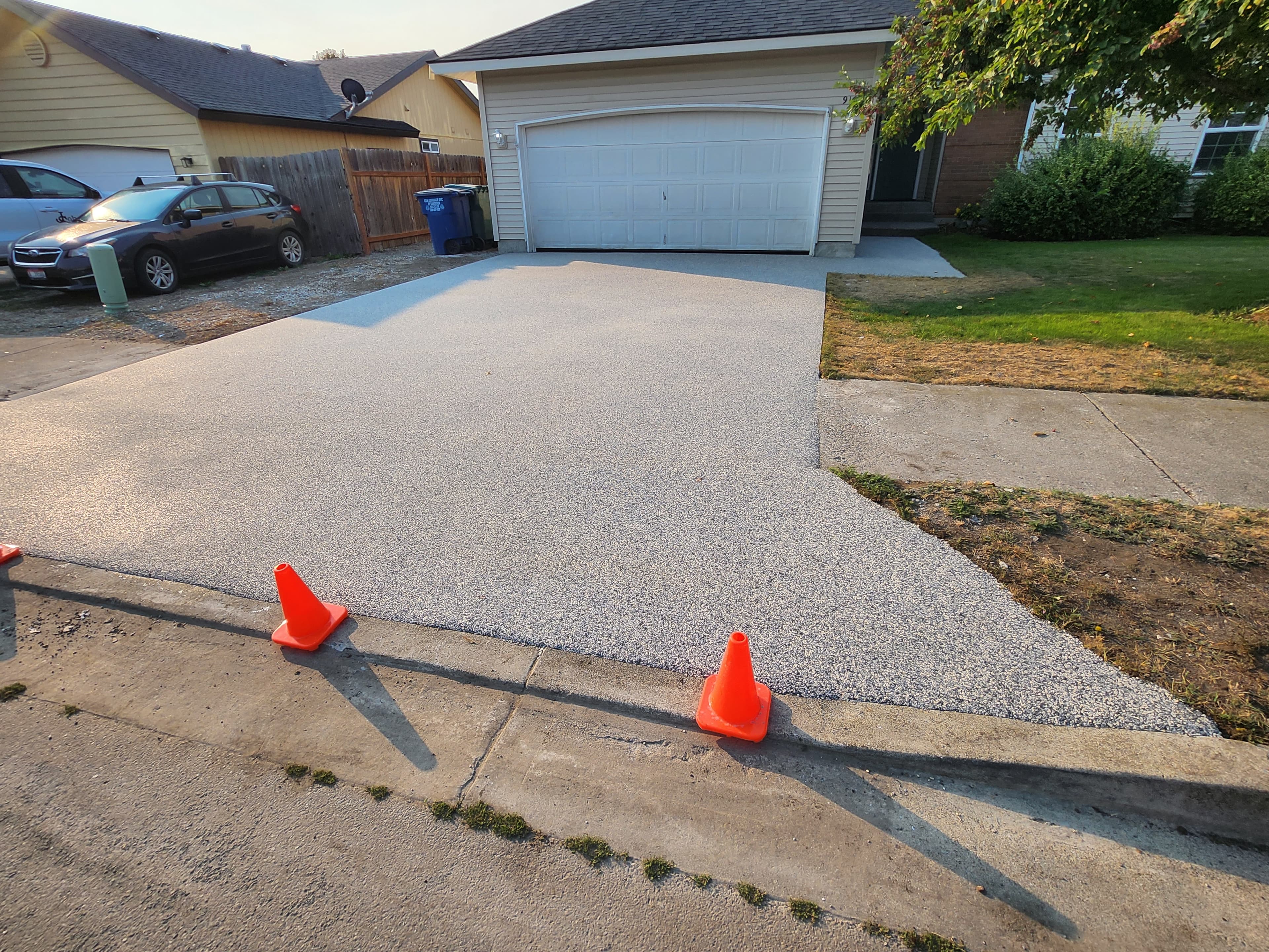 Grey mix driveway after