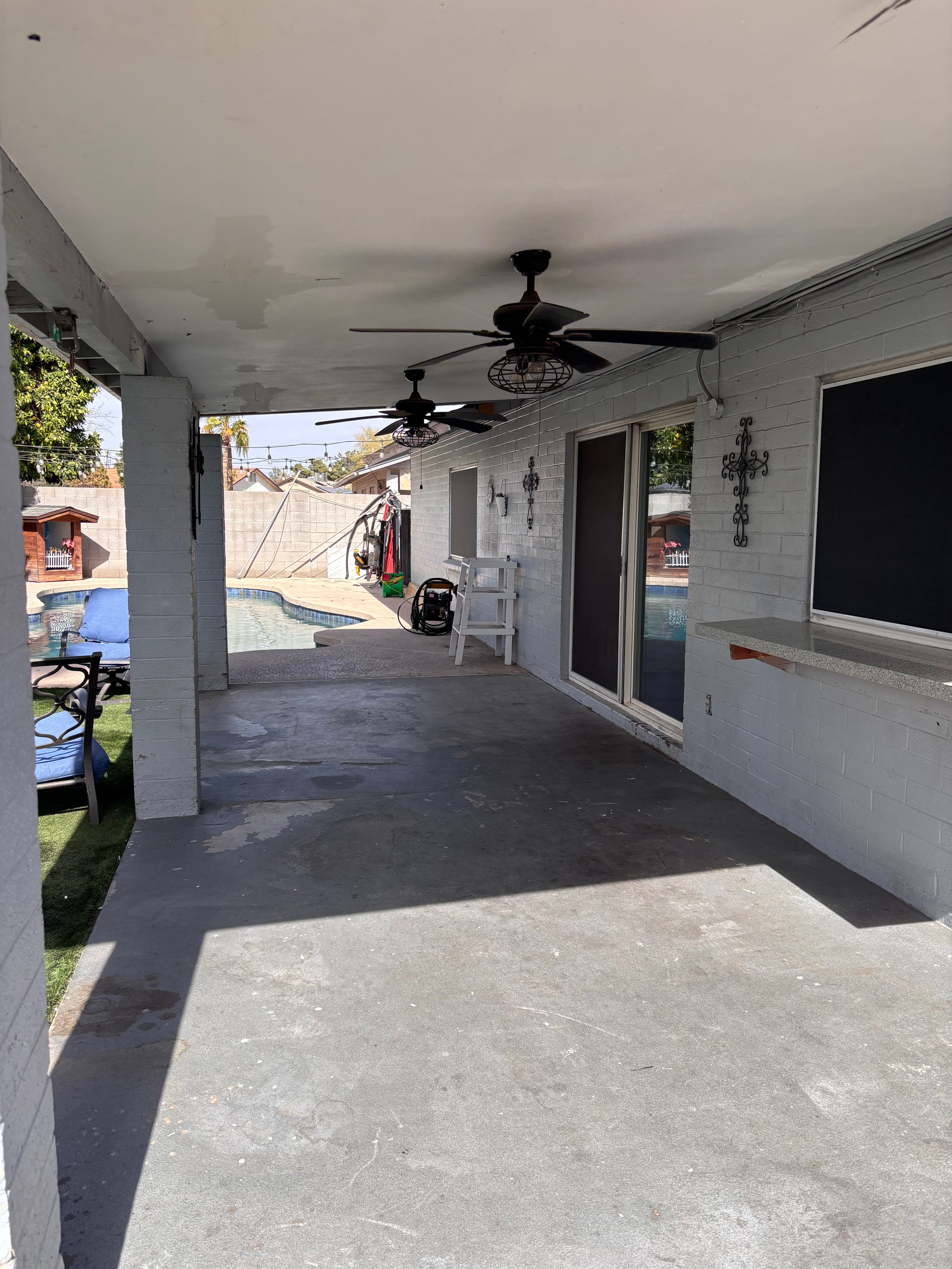 Back patio layout before resin-bound install