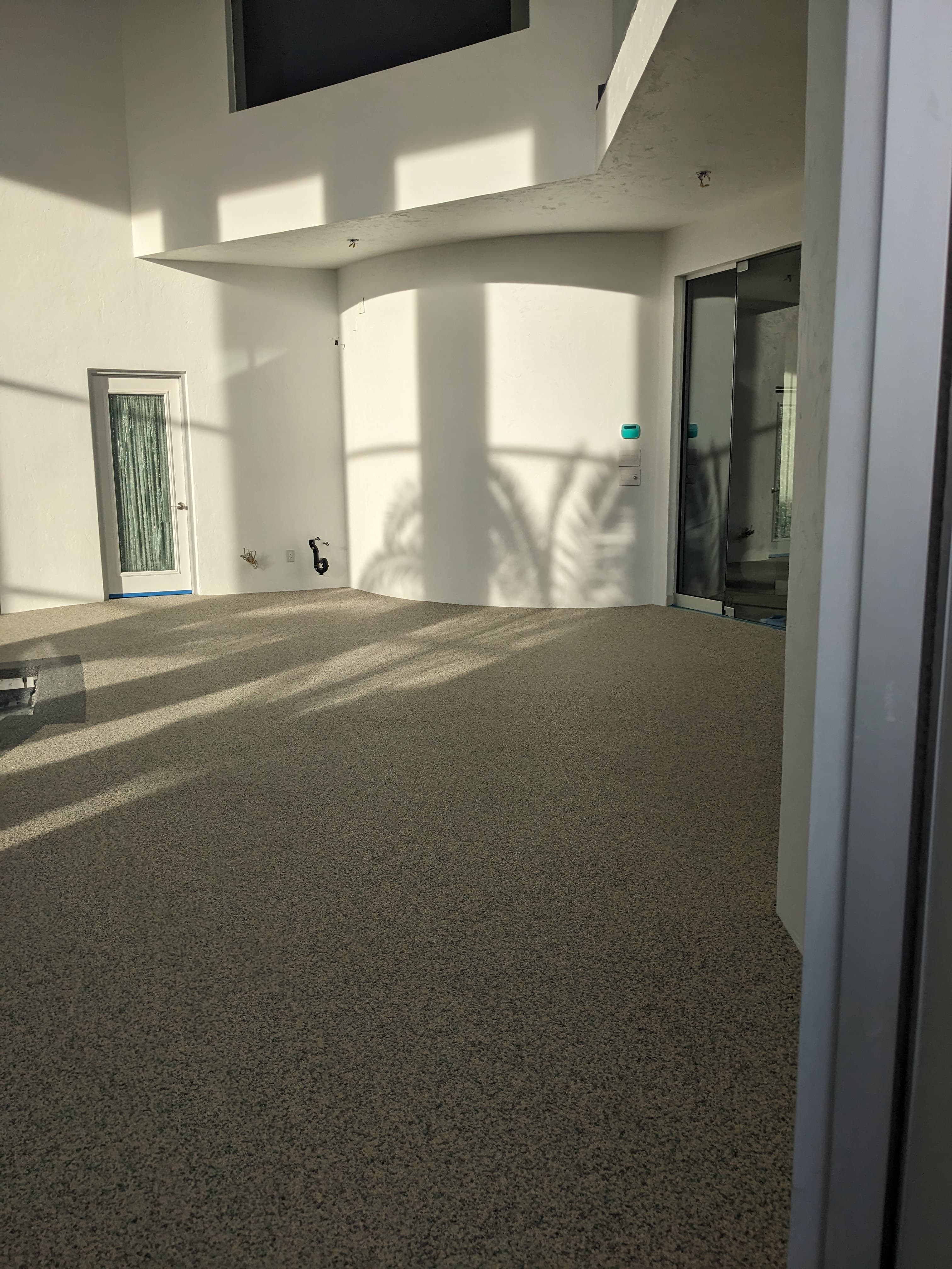 Seamless stone surface beside outdoor living space